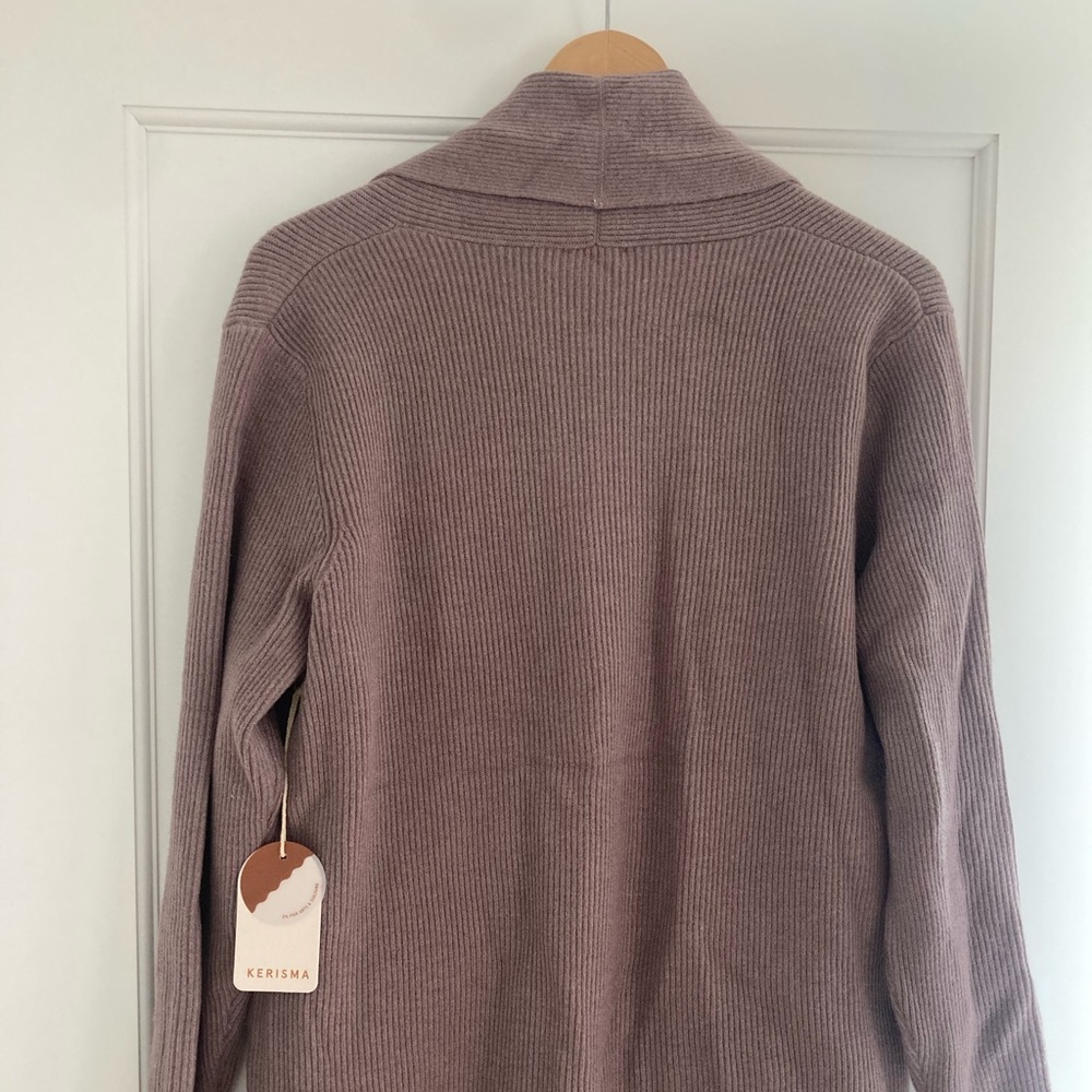 Kerisma Miko Cardigan Sweater: Taupe (S/M) - Picture 5 of 5